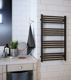 Sèche-Serviettes Mixte|Matisere Sèche-serviette mixte noir - (HxL) 660x630 mm - 400 Watt - 350 Watt - FIO660-630V2N