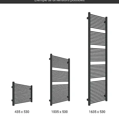 Sèche-Serviettes Mixte|Matisere Sèche-serviette mixte noir - (HxL) 435x530 mm - 300 Watt - 245 Watt - MIK435-530Z1N
