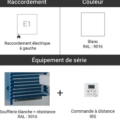 Sèche-Serviettes Soufflant|Matisere Sèche-serviette soufflant électrique blanc - HxL : 1746x496mm - 1000 Watt - LFE-170-50/IFS/B