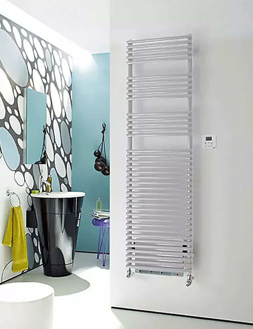 Sèche-Serviettes Soufflant|Matisere Sèche-serviette soufflant électrique blanc - HxL : 986x496mm - 500 Watt - LFE-090-50/IFS/B
