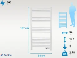 Pureline Sèche-serviettes avec minuterie 500W