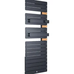 Sèche-Serviettes Soufflant|Thermor Sèche-serviettes connecté Allure Virtuose avec soufflerie 1750W Ardoise/Chêne Mat à droite - - 483140