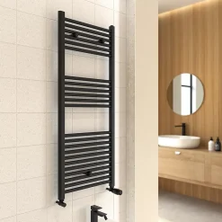 Kiamami Valentina Sèche-Serviettes De Salle De Bain En Acier Noir 50X180