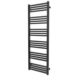 Sèche-Serviettes Eau Chaude|GoodHome Sèche-serviettes eau chaude en acier Duala noir 24 barres - 518 W