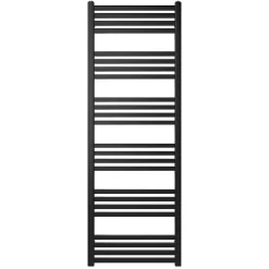 Sèche-Serviettes Eau Chaude|GoodHome Sèche-serviettes eau chaude en acier Duala noir 24 barres - 518 W
