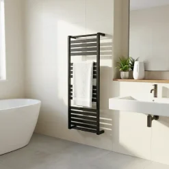 GoodHome Sèche-serviettes eau chaude en acier Loreto vertical anthracite 679 W
