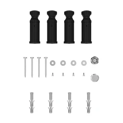 Flomasta Sèche-serviettes eau chaude plat en acier noir 609W
