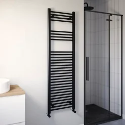 Flomasta Sèche-serviettes eau chaude plat en acier noir 609W