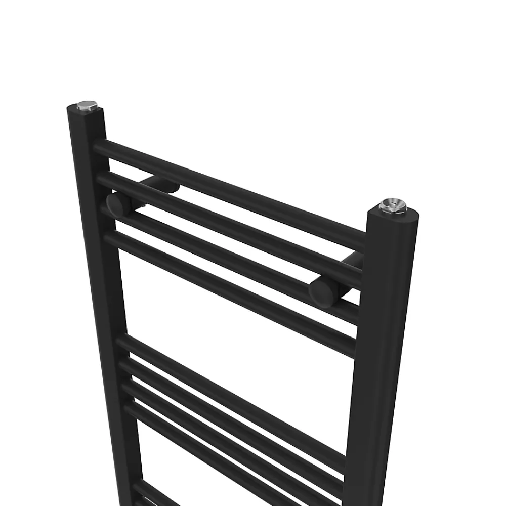 Sèche-Serviettes Eau Chaude|Flomasta Sèche-serviettes eau chaude plat en acier noir 411W