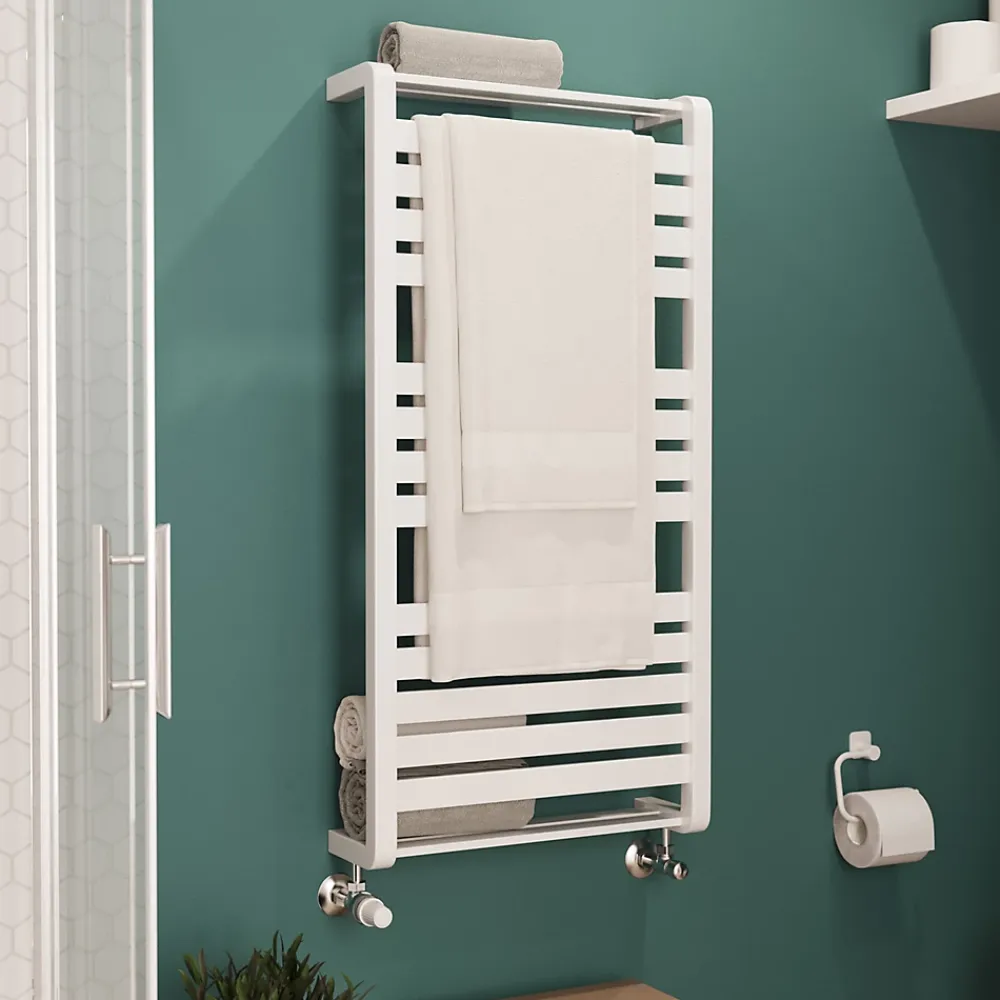 GoodHome Sèche-serviettes eau chaude en acier Loreto vertical blanc 546 W