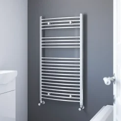 Sèche-Serviettes Eau Chaude|Flomasta Sèche-serviettes eau chaude en acier galbé argent 382W