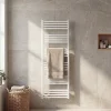 Sèche-Serviettes Eau Chaude|GoodHome Sèche-serviettes eau chaude en acier Duala blanc 24 barres - 518 W