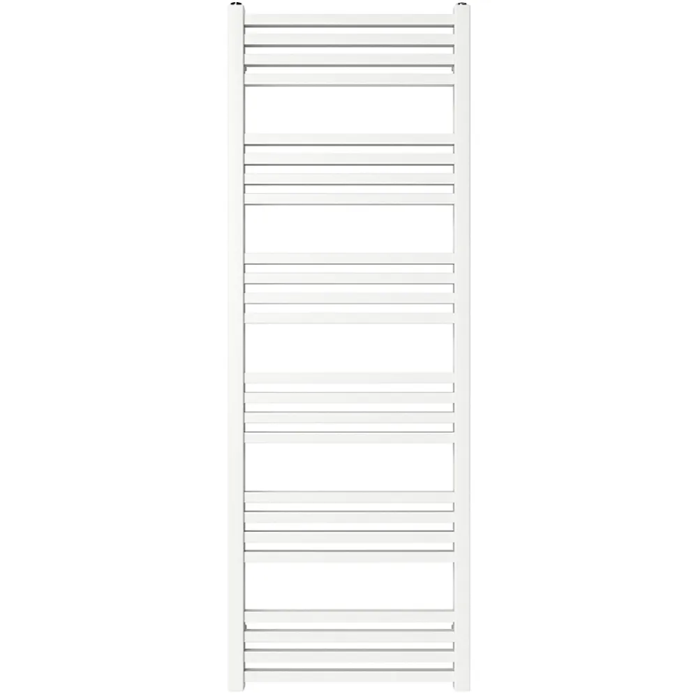 Sèche-Serviettes Eau Chaude|GoodHome Sèche-serviettes eau chaude en acier Duala blanc 24 barres - 518 W