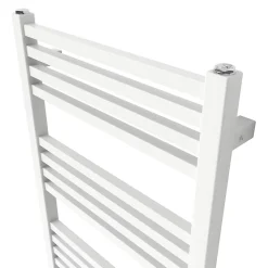 Sèche-Serviettes Eau Chaude|GoodHome Sèche-serviettes eau chaude en acier Duala blanc 24 barres - 518 W