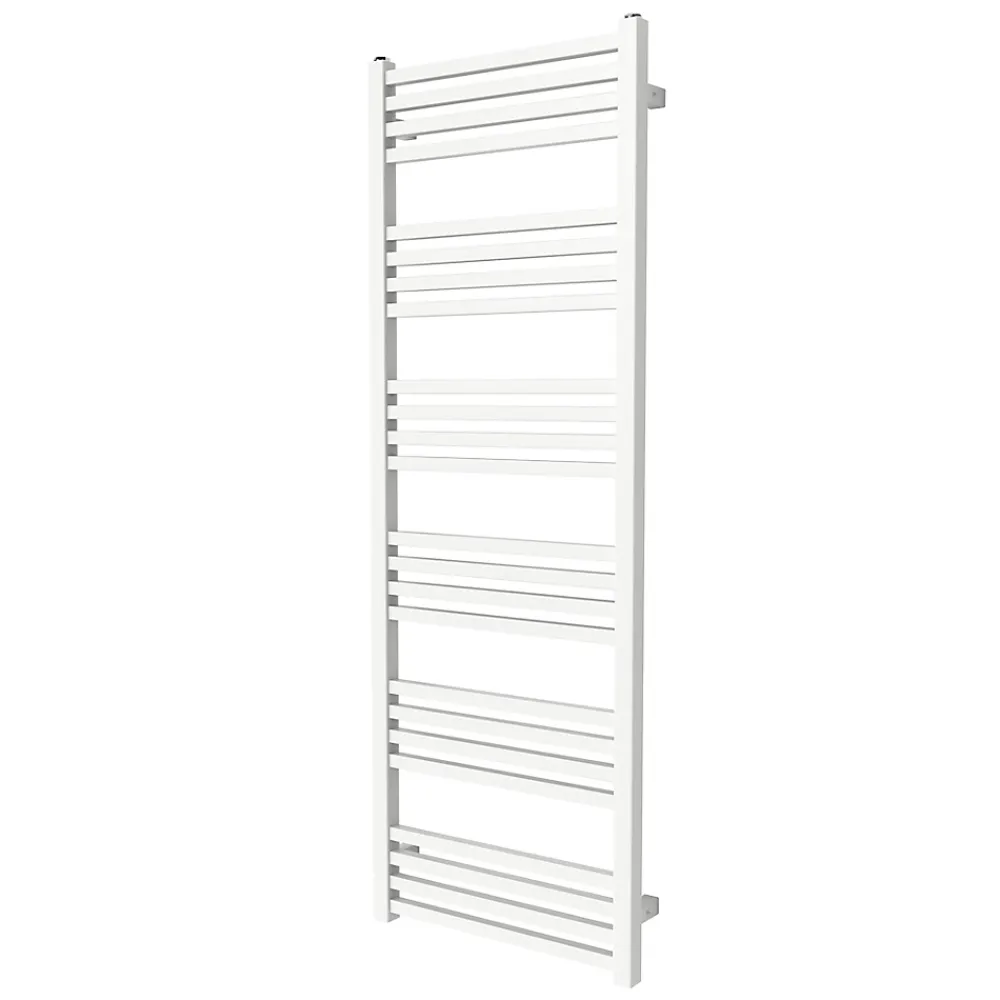 Sèche-Serviettes Eau Chaude|GoodHome Sèche-serviettes eau chaude en acier Duala blanc 24 barres - 518 W