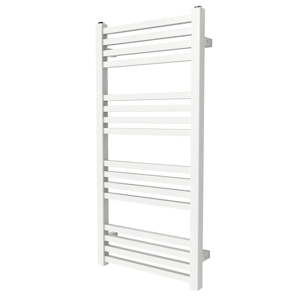 Sèche-Serviettes Eau Chaude|GoodHome Sèche-serviettes eau chaude en acier Duala blanc 16 barres - 325 W