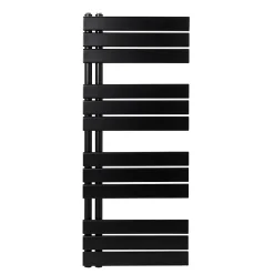 Sèche-Serviettes Eau Chaude|GoodHome Sèche-serviettes eau chaude en acier Boxwood noir 488W