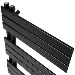 Sèche-Serviettes Eau Chaude|GoodHome Sèche-serviettes eau chaude en acier Boxwood noir 488W