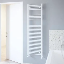 Sèche-Serviettes Eau Chaude|Flomasta Sèche-serviettes eau chaude plat en acier blanc 609W