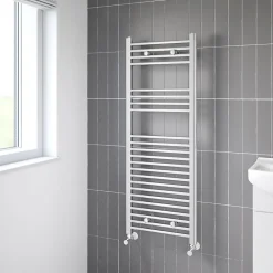 Flomasta Sèche-serviettes eau chaude plat en acier argent 333W