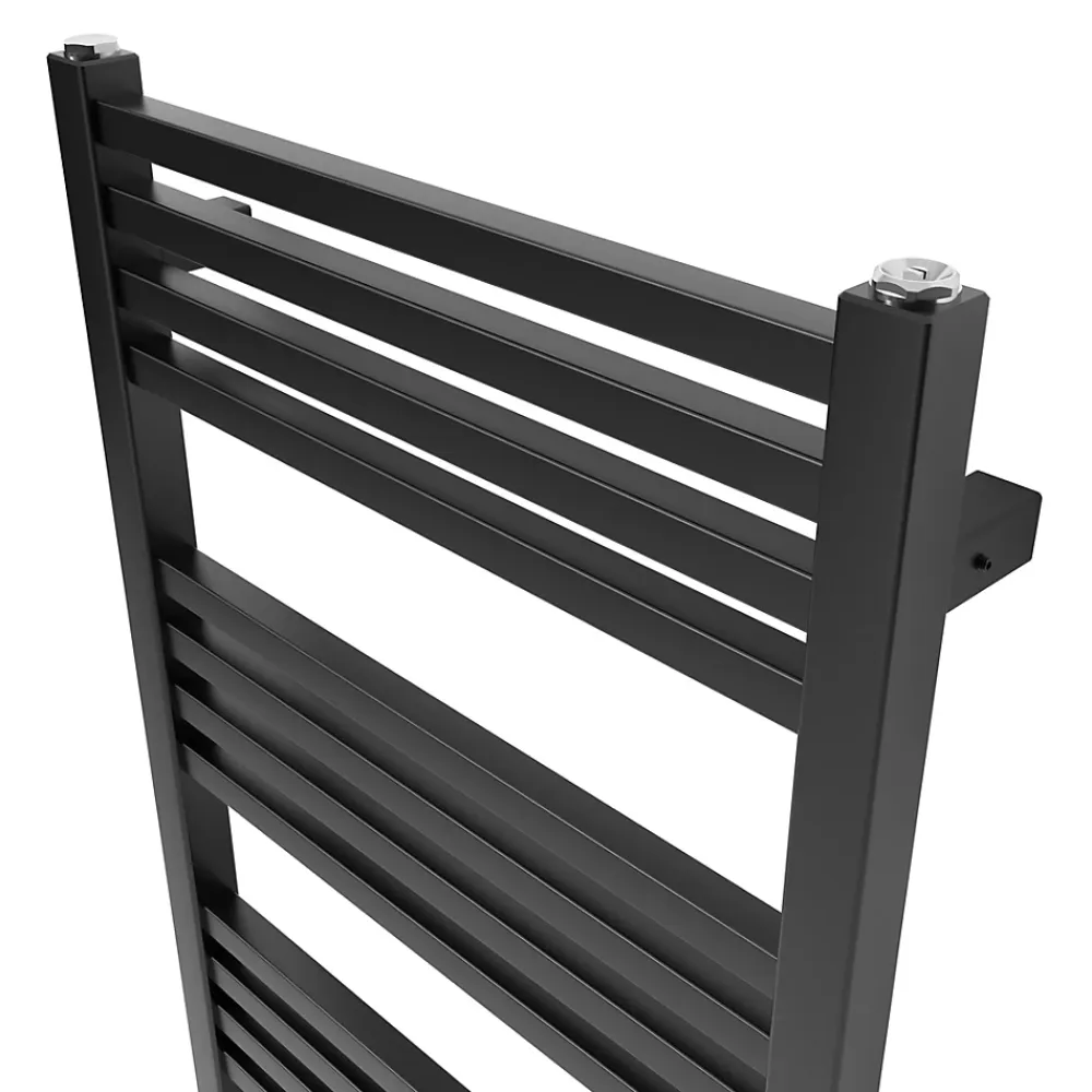 GoodHome Sèche-serviettes eau chaude en acier Duala noir 20 barres - 438 W