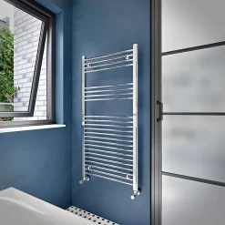 Flomasta Sèche-serviettes eau chaude en acier argent 415W
