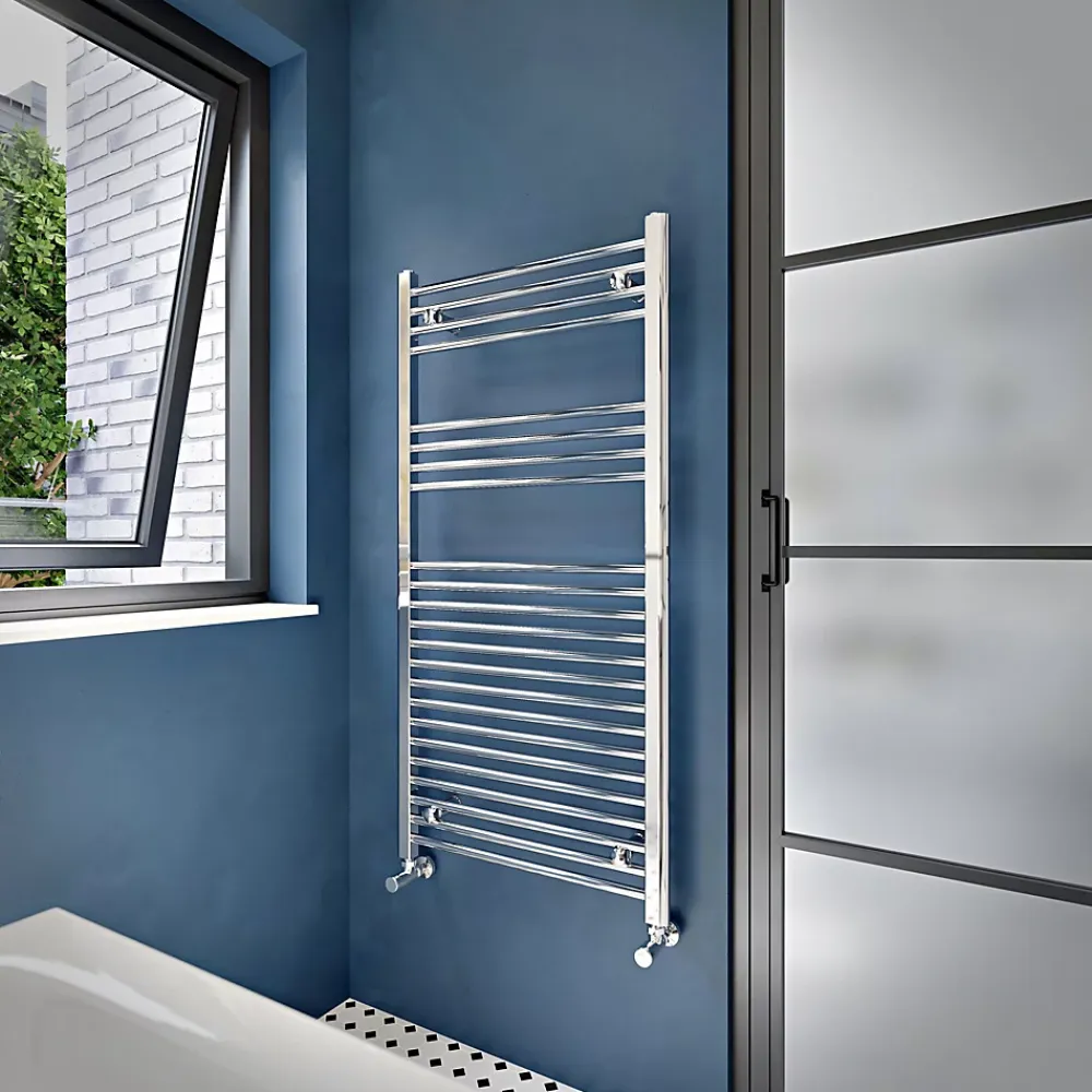 Flomasta Sèche-serviettes eau chaude en acier argent 415W