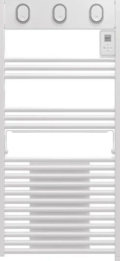 Sèche-Serviettes Soufflant|Sauter Sèche-serviettes électrique à inertie fluide Marapi tactile blanc 500W + soufflerie 1000W