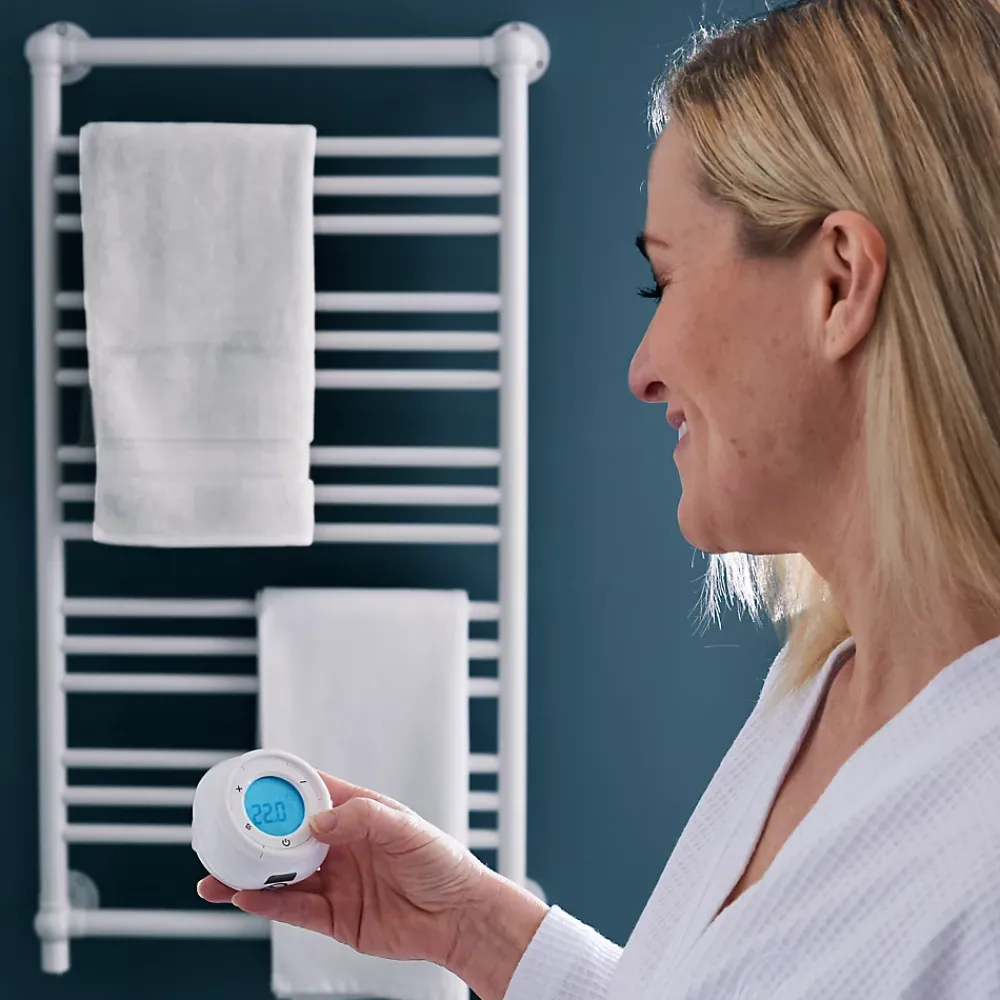 GoodHome Sèche-serviettes électrique à inertie fluide Hyana blanc 500W