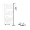 Sèche-Serviettes Soufflant|GoodHome Sèche-serviettes électrique Loreto blanc 500W + Soufflerie amovible Acilia blanc 1000W
