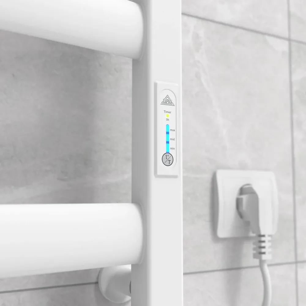 Laris Sèche-serviettes électrique ALFA 400x600 avec minuterie ECO, 95W, Blanc