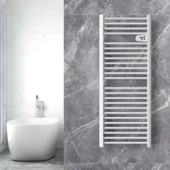 Sèche-Serviettes Électrique| Sèche-serviettes électrique à inertie fluide Kalia Montana blanc 750W