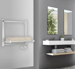 Deltacalor Sèche-serviettes électrique à inertie fluide Papillon1 150W blanc