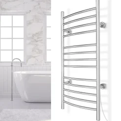 WarmlyYours Sèche-serviettes électrique chrome 150W , Dimensions: 101.6 cm x 45.7 cm