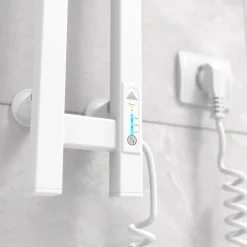 Sèche-Serviettes Électrique|Laris Sèche-serviettes électrique DUET 80x1200 avec minuterie ECO, 80W, Blanc