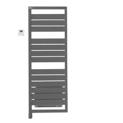 Sèche-Serviettes Soufflant|Acova Sèche-serviettes électrique à inertie fluide Astrakan +Air grey aluminium 750W + soufflerie 1000W