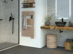 Sèche-Serviettes Soufflant|Sauter Sèche-serviettes électrique à inertie fluide Asama connectable cappuccino 500W + soufflerie 1000W