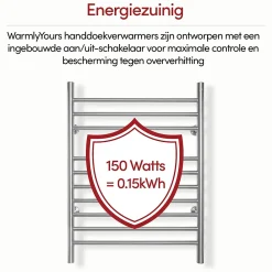 WarmlyYours Sèche-serviettes électrique brossé 150W , Dimensions: 81,2cm x 60 cm