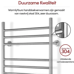 WarmlyYours Sèche-serviettes électrique brossé 150W , Dimensions: 81,2cm x 60 cm