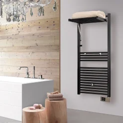 Sèche-Serviettes Électrique|Deltacalor Sèche-serviettes électrique à inertie fluide Stendino 500W noir