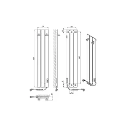 Laris Sèche-serviettes électrique BOSTON 230x1200 avec minuterie ECO, 180W, Noir
