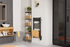 Noirot Sèche-serviettes électrique 750 W noir à inertie fluide, Actibain