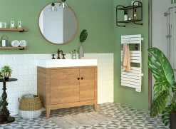 Sèche-Serviettes Électrique|Sauter Sèche-serviettes électrique à inertie fluide Asama connectable blanc 500W