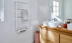 Sèche-Serviettes Soufflant|GoodHome Sèche-serviettes électrique Loreto blanc 500W + Soufflerie amovible Acilia blanc 500W