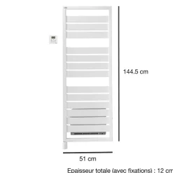 Acova Sèche-serviettes électrique à inertie fluide Astrakan +Air blanc 750W + soufflerie 1000W