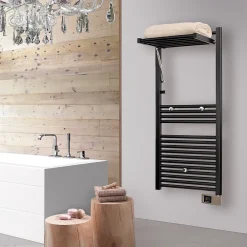 Sèche-Serviettes Électrique|Deltacalor Sèche-serviettes électrique à inertie fluide Stendino 750W noir