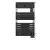 Sauter Sèche-serviettes électrique à inertie fluide Asama connectable anthracite 500W + soufflerie 1000W