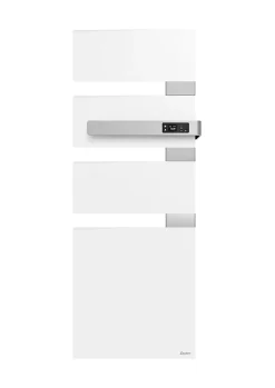 Sauter Sèche-serviettes électrique à inertie fluide Alutu blanc mât à droite 750W + soufflerie 1000W
