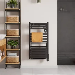 Sèche-Serviettes Soufflant|Noirot Sèche-serviettes électrique 750 W noir à inertie fluide + soufflerie 1000 W - Actibain