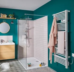 Sèche-Serviettes Électrique|GoodHome Sèche-serviettes électrique à inertie sèche Solna blanc 750W